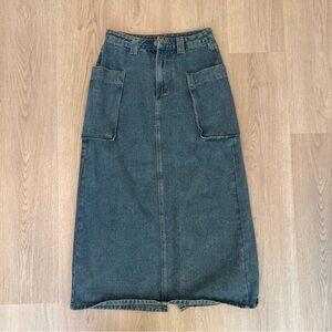 Cider Blue Denim Maxi Skirt